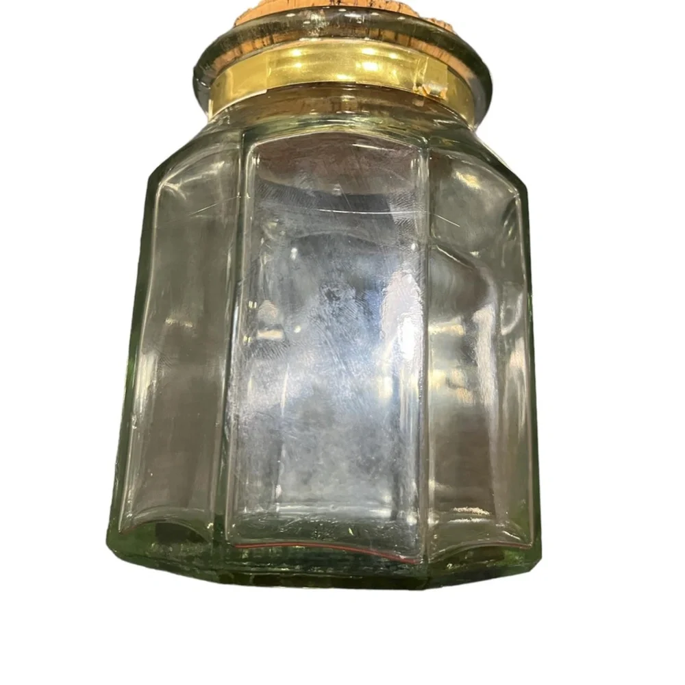 Vintage/HTF Ben Rickert Apothecary Octogonal Glass Jar w. Cork Lid